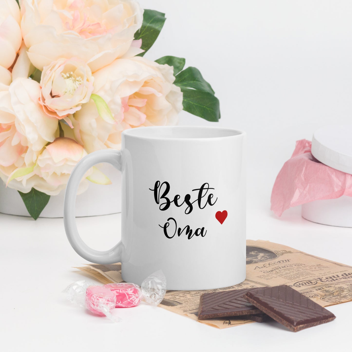 BESTE OMA .Weiße, glänzende Tasse Nr2