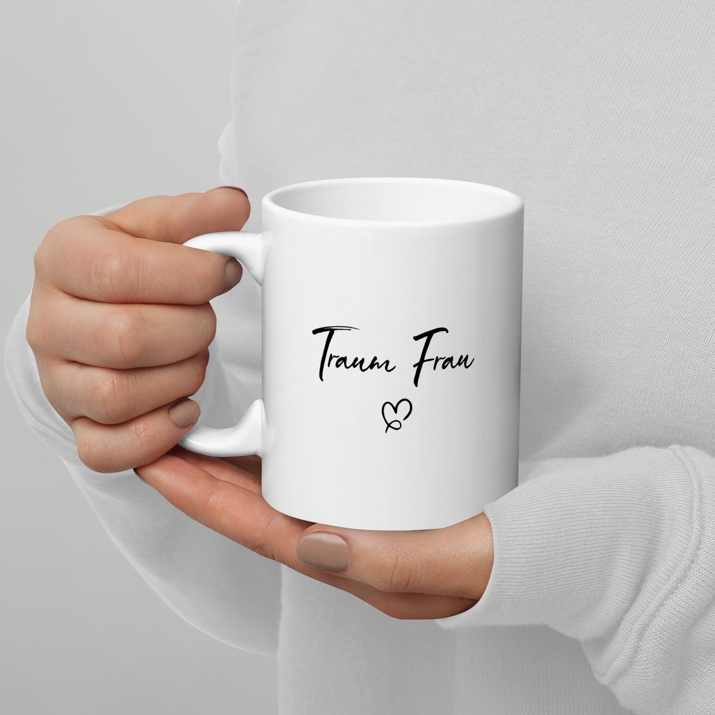 "TRAUMFRAU" Weiße, glänzende Tasse Nr1