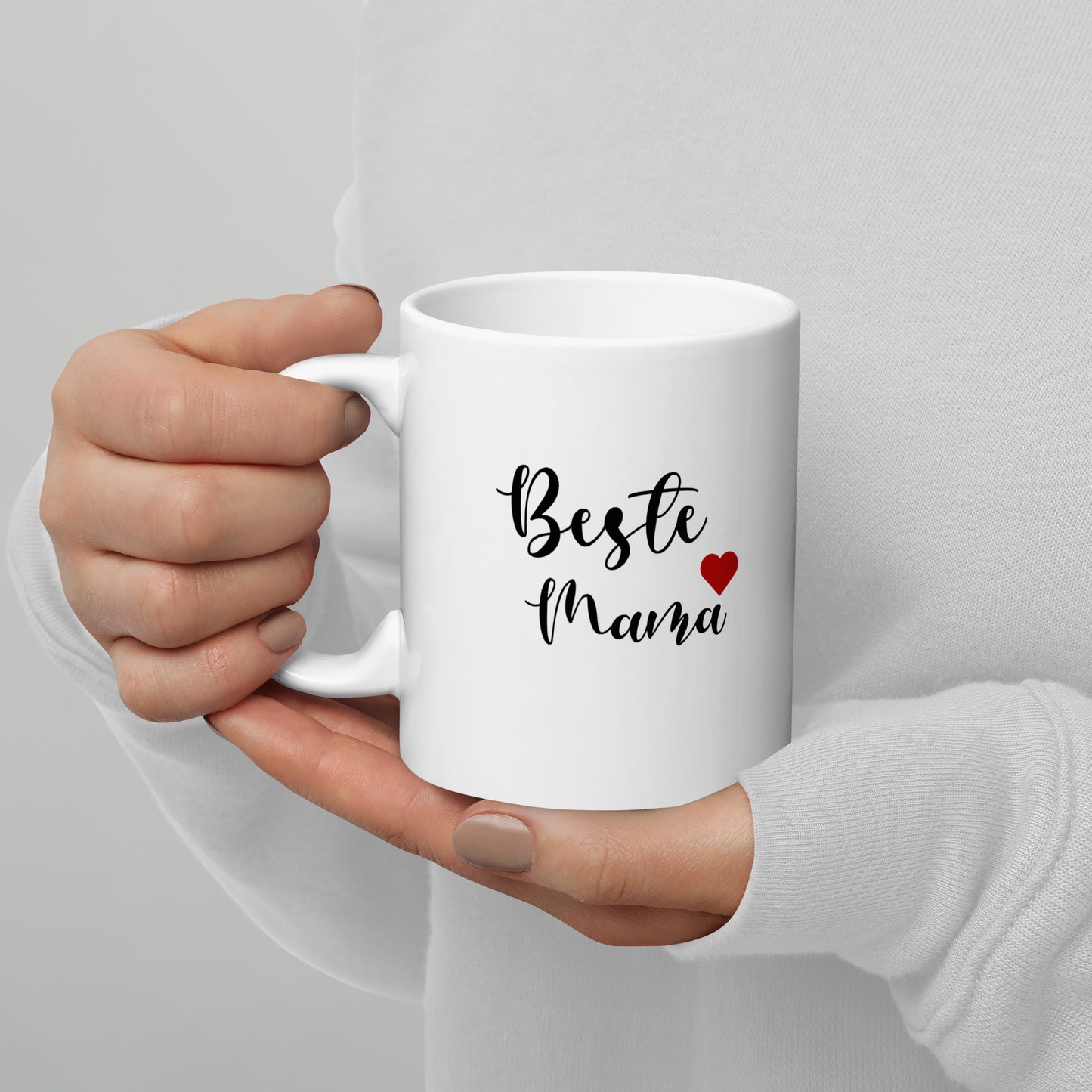"BESTE MAMA" Weiße, glänzende Tasse Nr1