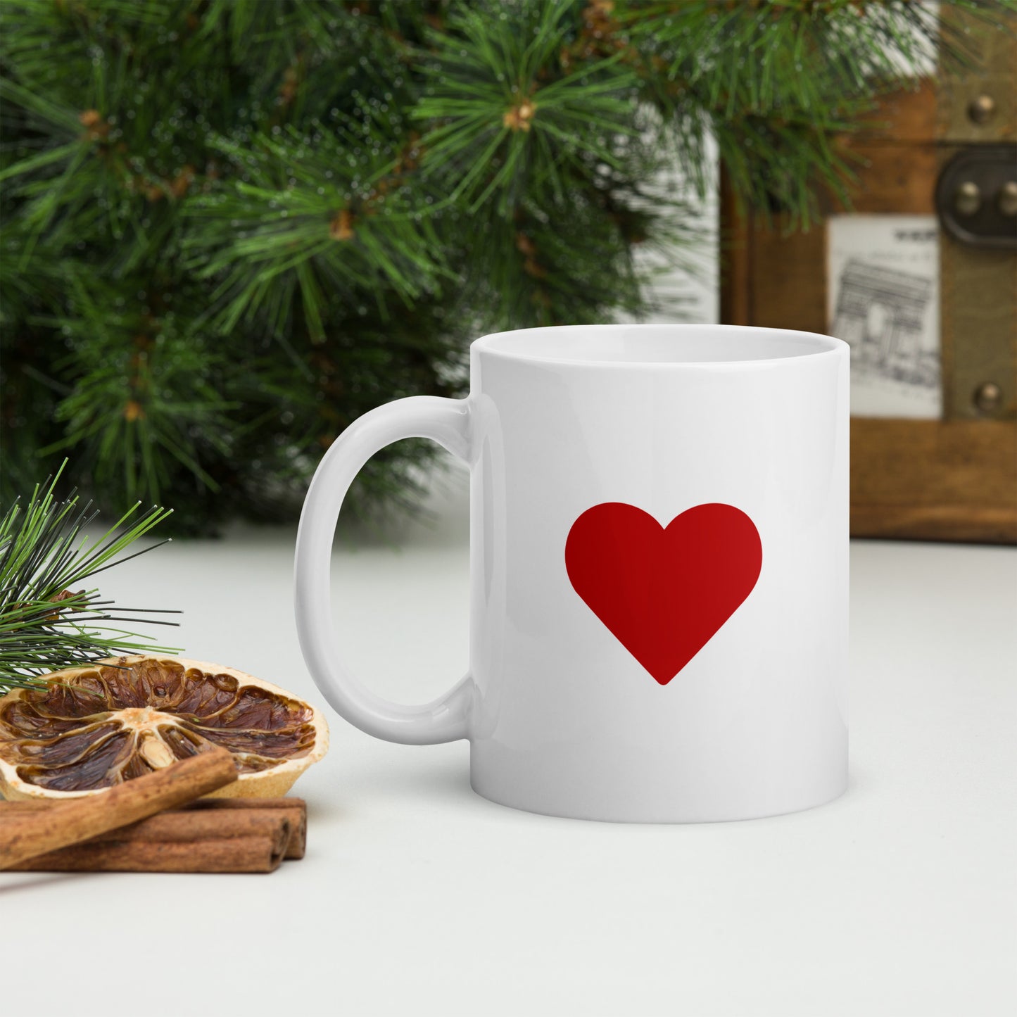 "SPECIALS_HERZ" Weiße, glänzende Tasse Nr5
