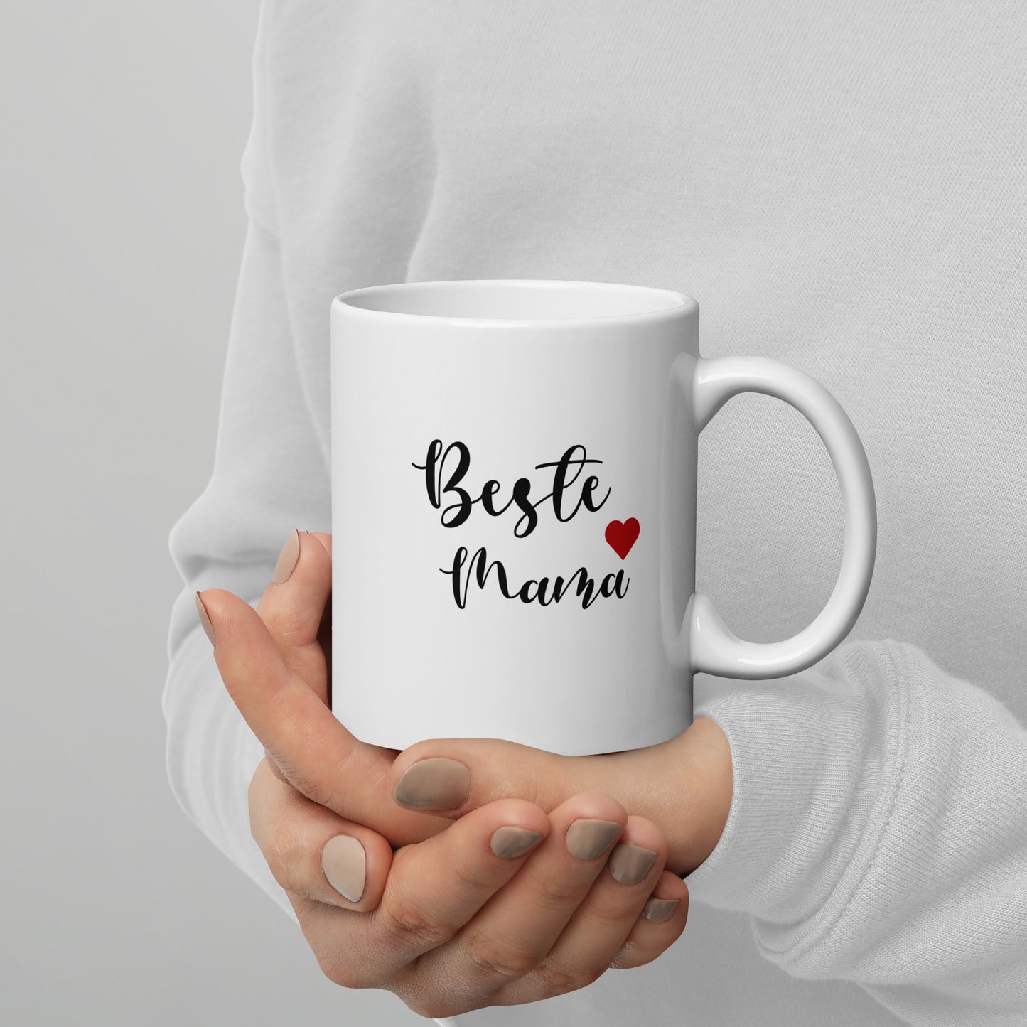 "BESTE MAMA" Weiße, glänzende Tasse Nr1