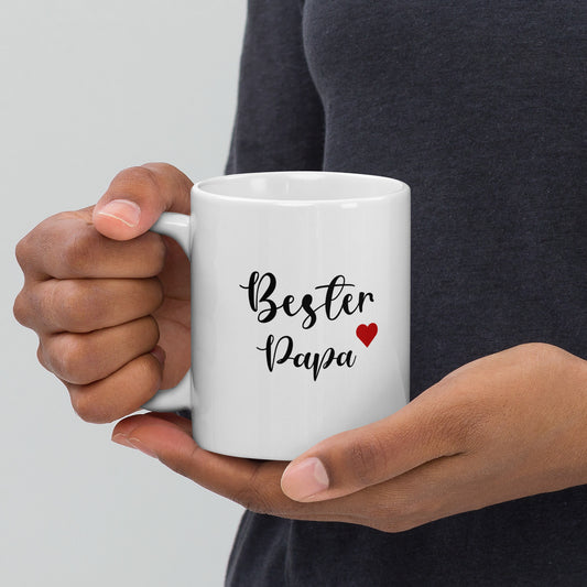 "BESTER PAPA "Weiße, glänzende Tasse