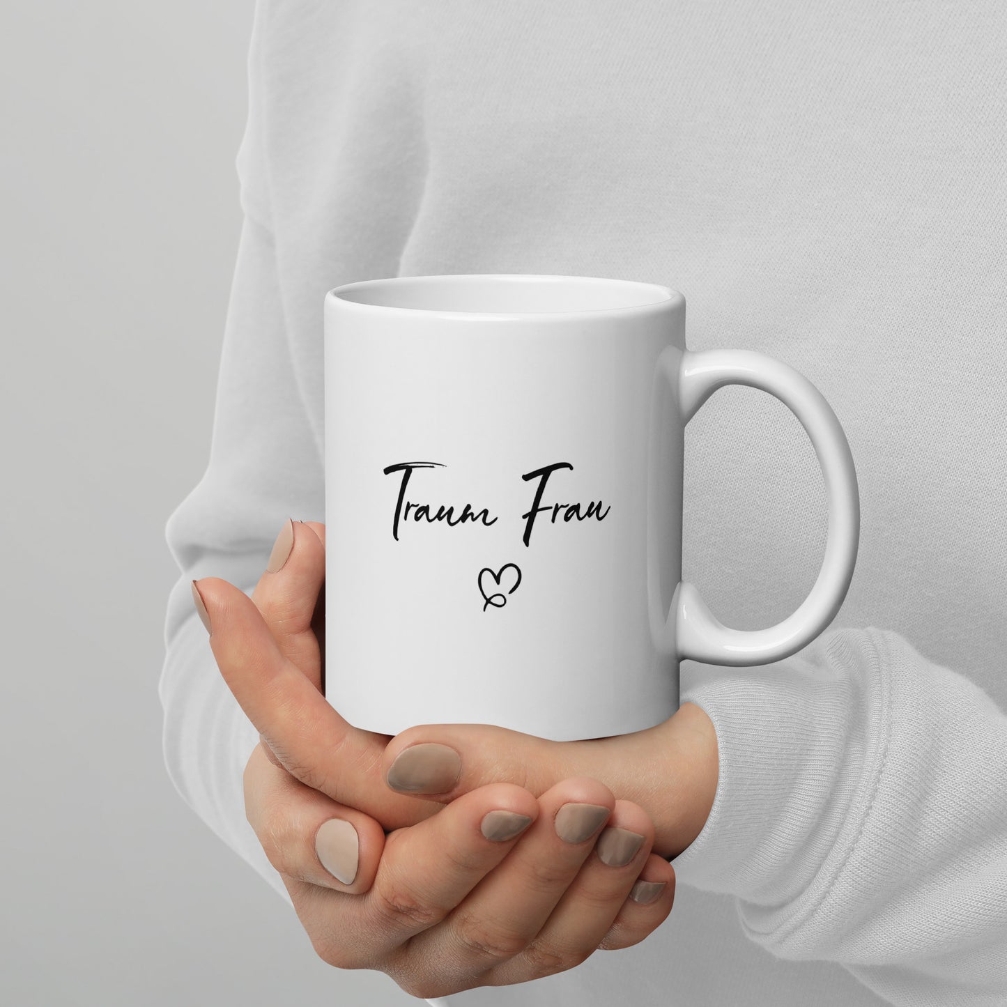 "TRAUMFRAU" Weiße, glänzende Tasse Nr1