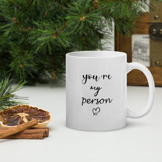 "SPECIALS _YOU ARE MY PERSON "Weiße, glänzende Tasse Nr1