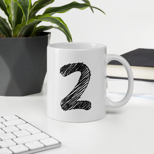 NEOKLASSISCHER BUCHSTABEN "Z" Weiße, glänzende Tasse